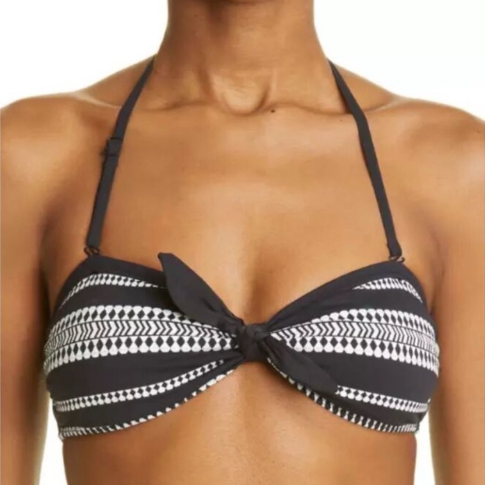 Lemlem Luchia Bandeau Bikini Top in Black Size XS
